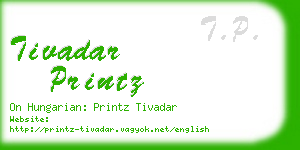 tivadar printz business card